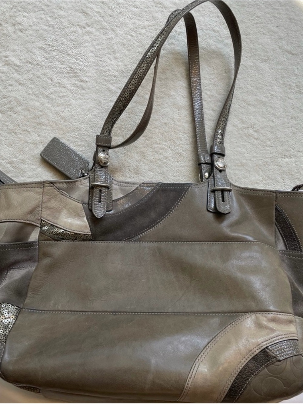 Vintage Coach patchwork tote